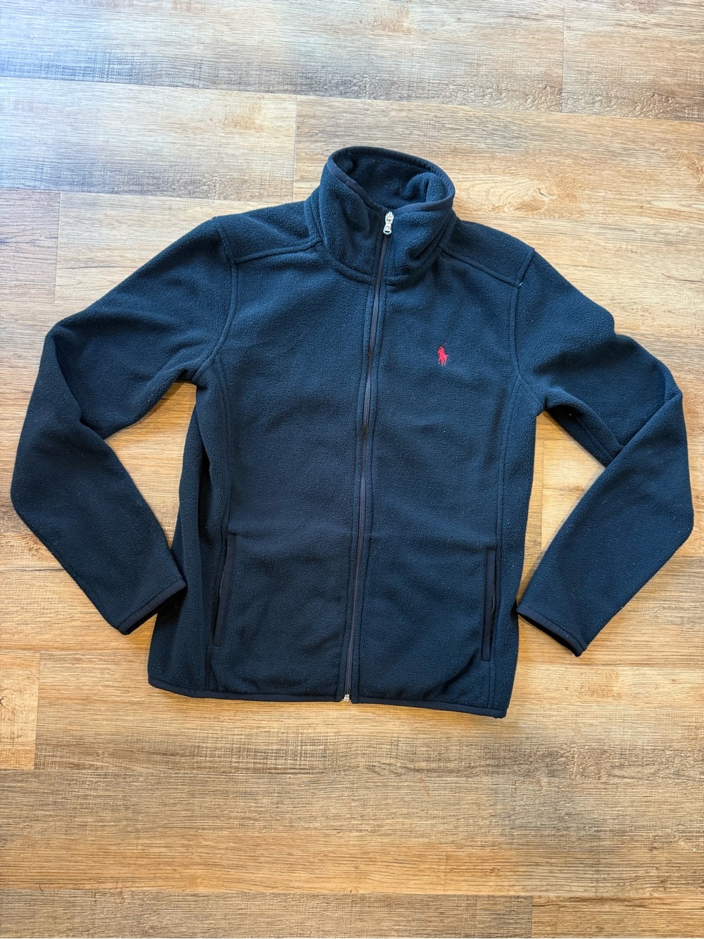 Polo by Ralph Lauren Navy Full Zip Fleece Jacket with Red Pony Men’s Medium
